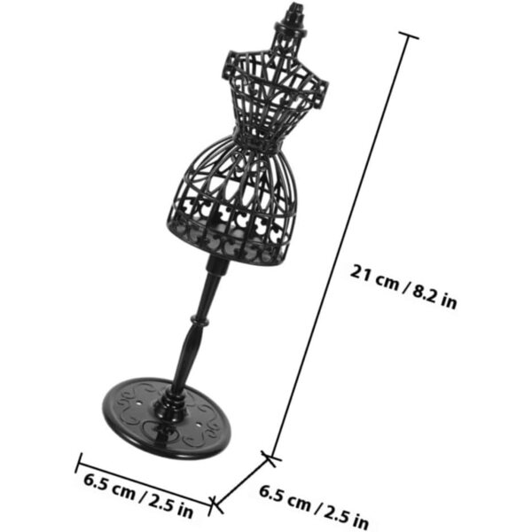 Set 8 Mini Manichini Neri in Plastica per Abiti da Bambola - Supporto Stabile e Leggero