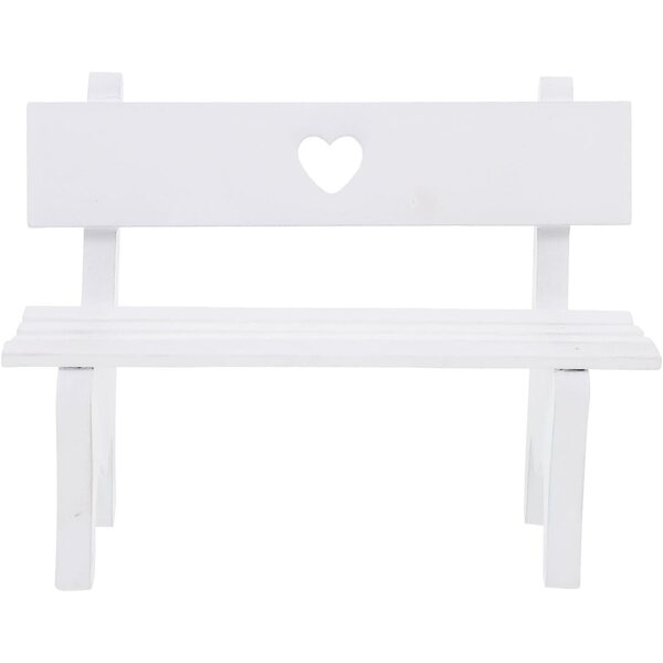 HEMOTON Sedia Miniatura in Legno Bianco a Forma di Cuore per Casa delle Bambole