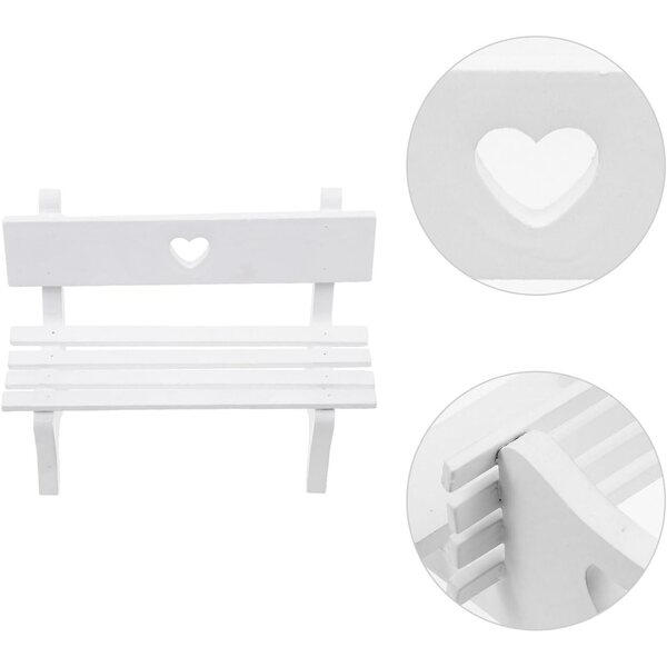 HEMOTON Sedia Miniatura in Legno Bianco a Forma di Cuore per Casa delle Bambole