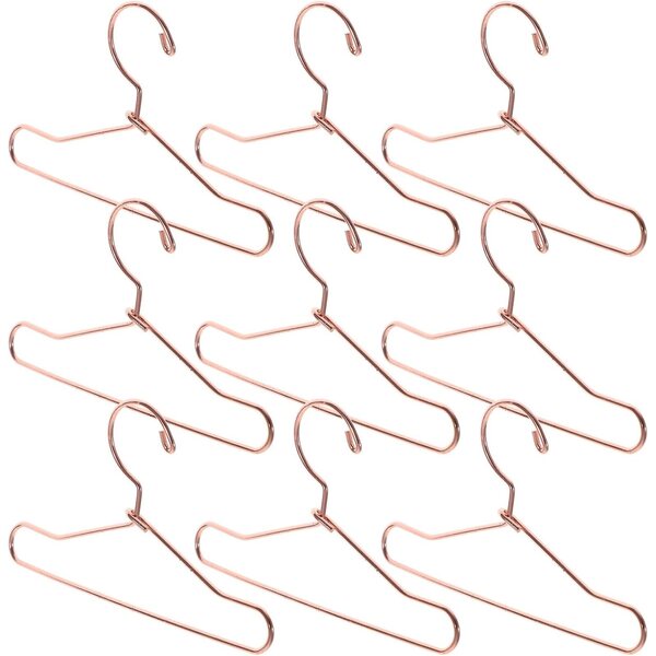 Mini-Cintres aus goldfarbenem Metall, 7,5 cm, 10er-Set für Puppenkleider und Röcke