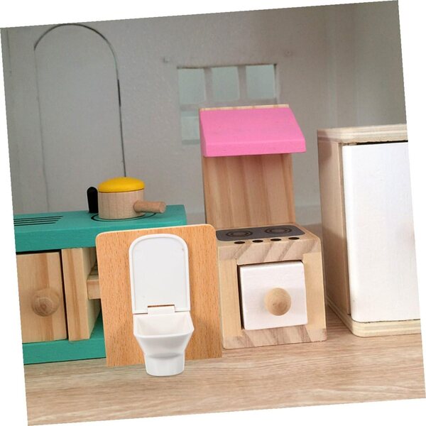 1:12 Miniatur-Badezimmermöbel-Set aus Holz und Kunststoff für Puppenhäuser
