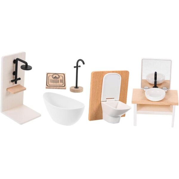1:12 Miniatur-Badezimmermöbel-Set aus Holz und Kunststoff für Puppenhäuser