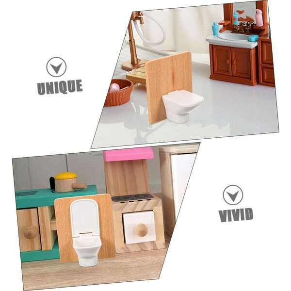 1:12 Miniatur-Badezimmermöbel-Set aus Holz und Kunststoff für Puppenhäuser