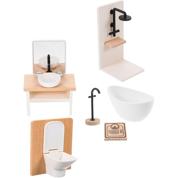 1:12 Miniatur-Badezimmermöbel-Set aus Holz und Kunststoff für Puppenhäuser