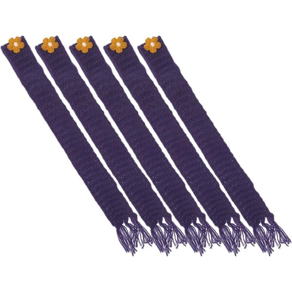 Set 5 Mini Sciarpe In magliaes Blu Navy Regolabili per Puppe e Progetti DIY