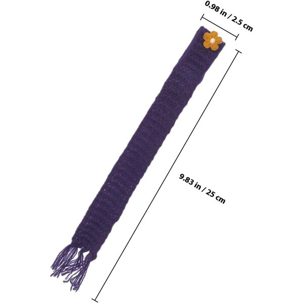 Set 5 Mini Sciarpe In magliaes Blu Navy Regolabili per Puppe e Progetti DIY