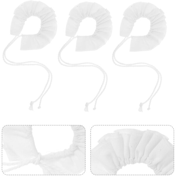 Set 3 Collane Miniature Vintage in Cotone Bianco per Pupazzi e Mini-bambole 10-15 cm