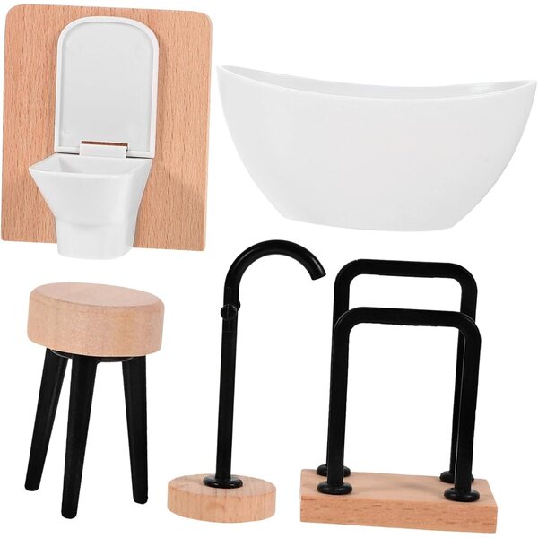 Mikinona 12 realistische Miniatur-Badezimmer-Accessoires für Puppenhäuser im Maßstab 1:12