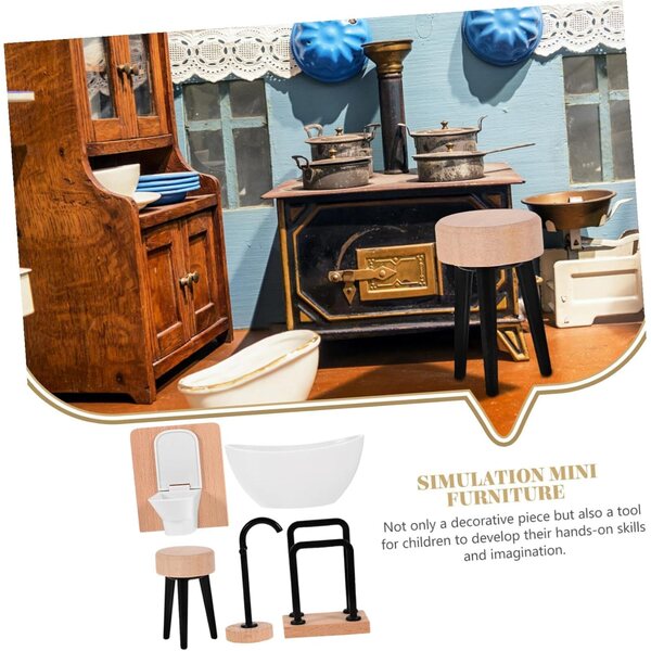 Mikinona 12 realistische Miniatur-Badezimmer-Accessoires für Puppenhäuser im Maßstab 1:12