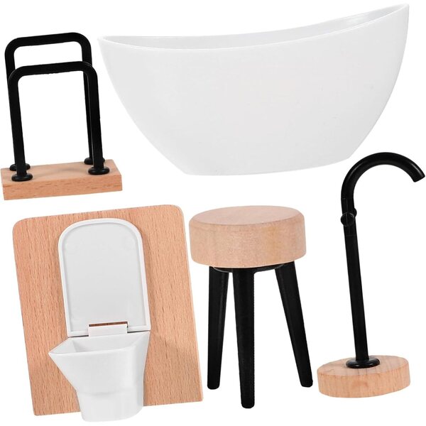 Mikinona 12 realistische Miniatur-Badezimmer-Accessoires für Puppenhäuser im Maßstab 1:12