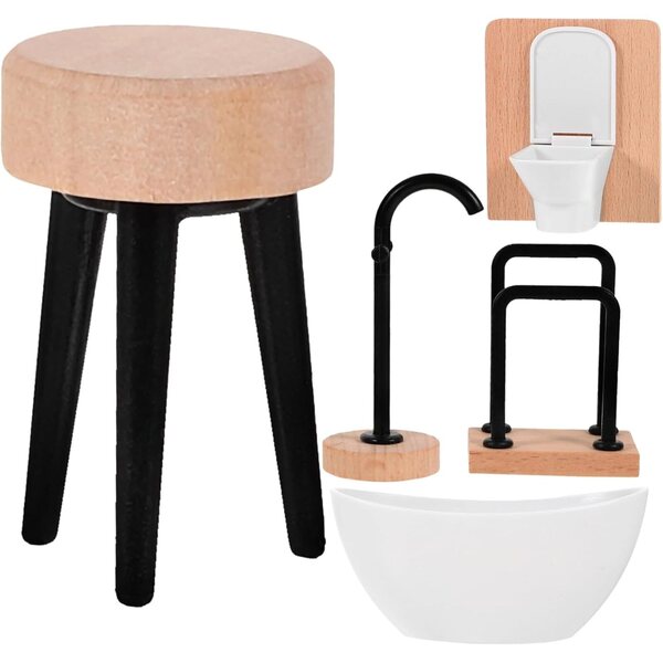 Mikinona 12 realistische Miniatur-Badezimmer-Accessoires für Puppenhäuser im Maßstab 1:12