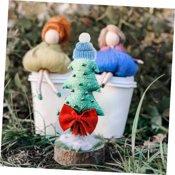 Set mit 20 blauen Mini-Strickhauben für Weihnachtsdekorationen und kreative DIY-Projekte