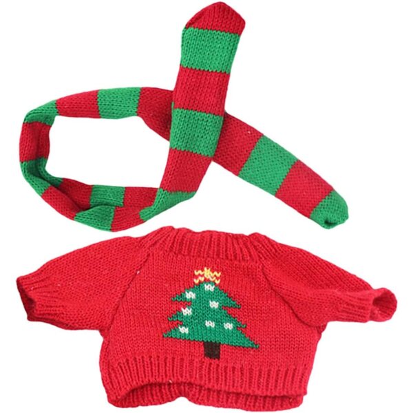 Mini-Pullover und Schal-Set für Puppen aus leichtem Stoff in verschiedenen Farben