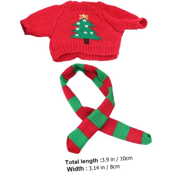 Mini-Pullover und Schal-Set für Puppen aus leichtem Stoff in verschiedenen Farben