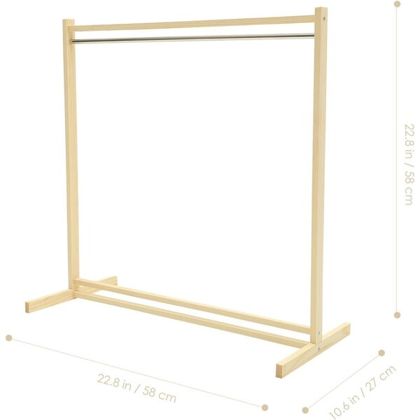 Portant in Legno per Vestiti di Bambole 58x27 cm, Organizzatore Pratico e Robusto