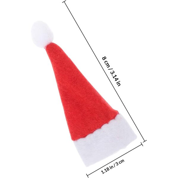 Mini Chapeaux de Noël in Tessuto Non Tessuto, 24 Pezzi, Decorazioni Natalizie Colorate 5 cm