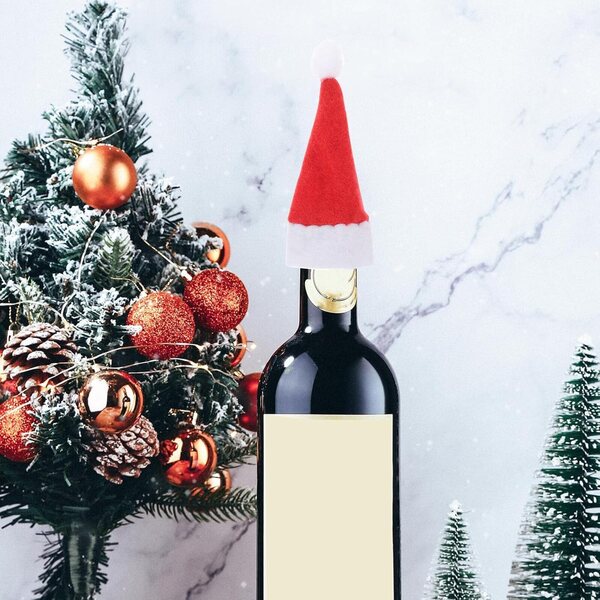 Mini Chapeaux de Noël in Tessuto Non Tessuto, 24 Pezzi, Decorazioni Natalizie Colorate 5 cm