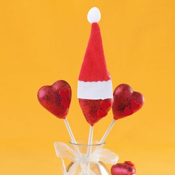 Mini Chapeaux de Noël in Tessuto Non Tessuto, 24 Pezzi, Decorazioni Natalizie Colorate 5 cm