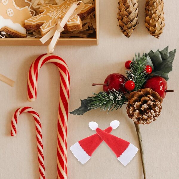 Mini Chapeaux de Noël in Tessuto Non Tessuto, 24 Pezzi, Decorazioni Natalizie Colorate 5 cm