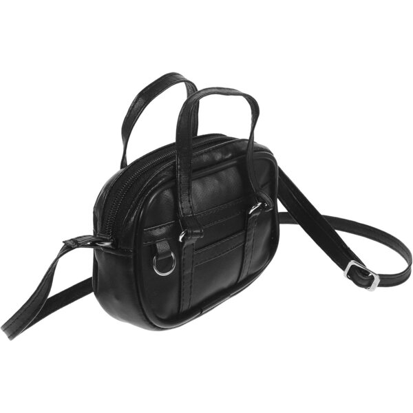 Mini borsetta in PU nera per bambola 18 pollici - accessorio decorativo resistente