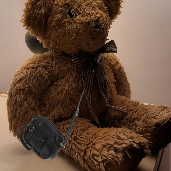 Mini borsetta in PU nera per bambola 18 pollici - accessorio decorativo resistente