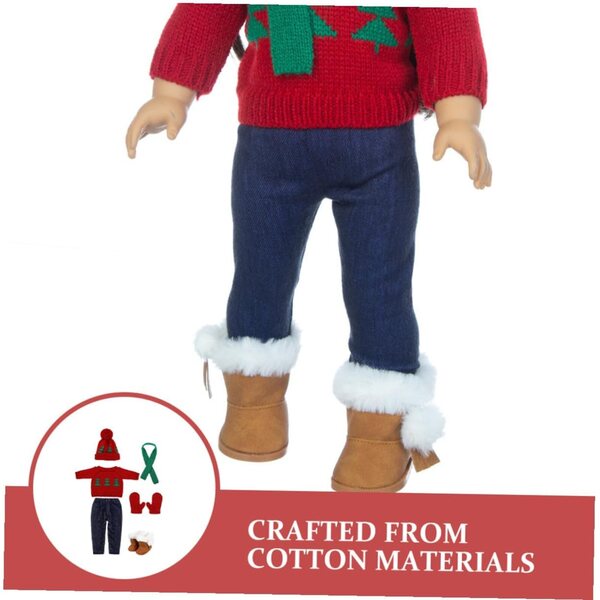 Set Vestiti per Bambola Costume Natalizio Miniatura in Cotone Colorato