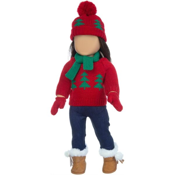 Set Vestiti per Bambola Costume Natalizio Miniatura in Cotone Colorato