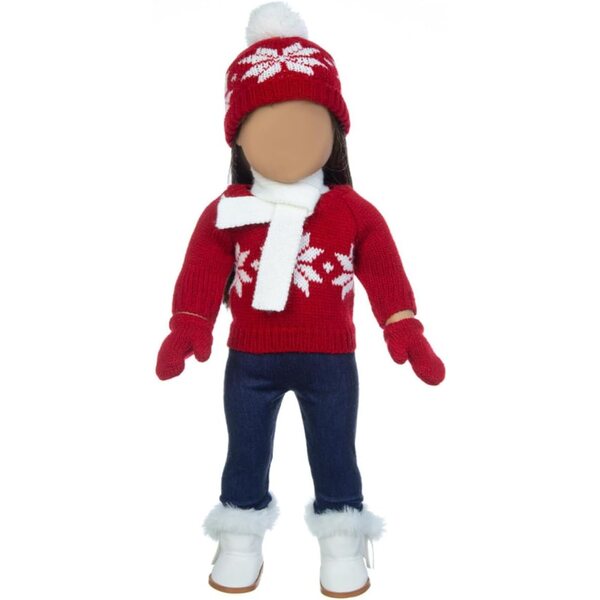 Completo natalizio per bambole in cotone morbido con accessori festivi e confortevoli