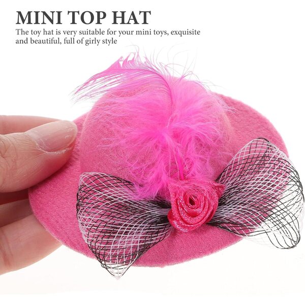 Set mit 6 farbigen Mini-Hüten für Puppen, kabelloses Zubehör für Kreativität und Partys