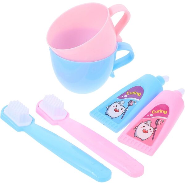UPKOCH 2er-Set Miniaturzubehör für Badezimmerpuppen 45 cm mit Zahnbürste und Zahnpasta