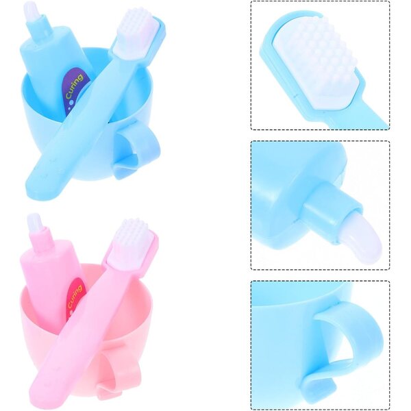 UPKOCH Set 2 Accessori Miniature per Bagno Bambole 45 cm con Spazzolino e Dentifricio