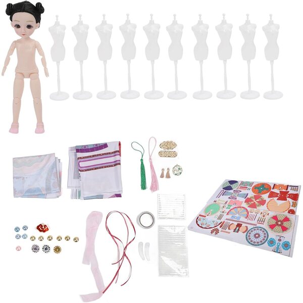 Kreativset 10 Hanfu-Schaufensterpuppen mit Stoffen und Accessoires für traditionelle chinesische Kleidung