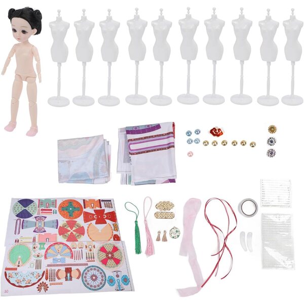 Kreativset 10 Hanfu-Schaufensterpuppen mit Stoffen und Accessoires für traditionelle chinesische Kleidung