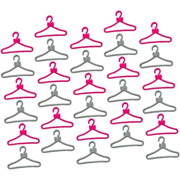 Set 60 Mini Cintres in Plastica per Abiti Casa delle Bambole, Organizer Vestiti