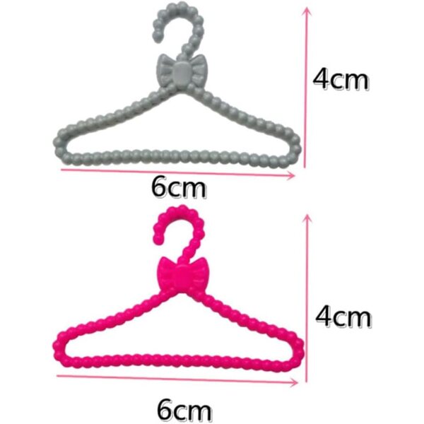 Set 60 Mini Cintres in Plastica per Abiti Casa delle Bambole, Organizer Vestiti