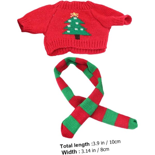 Mini-Pullover und Schal für Stoffpuppen, bezaubernde und widerstandsfähige Miniatur-Accessoires