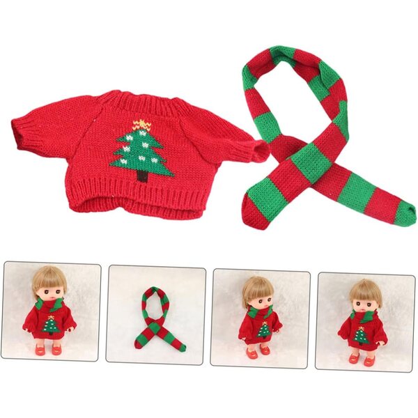 Mini-Pullover und Schal für Stoffpuppen, bezaubernde und widerstandsfähige Miniatur-Accessoires