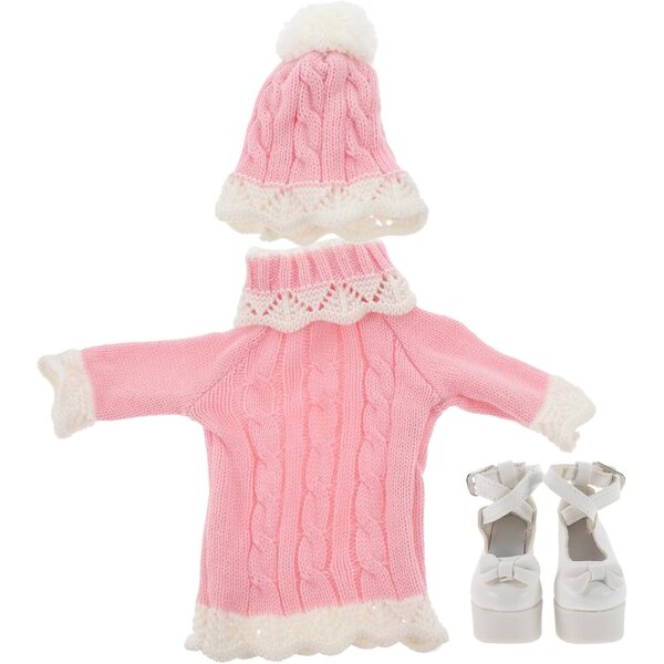 Set Abbigliamento Acrylico per Bambola 60 cm con Vestito, Cappello e Scarpe Colorate