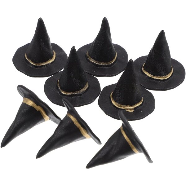 Los mit 20 schwarzen Mini-Hexenhüten 2,5 cm für Halloween- und DIY-Dekorationen