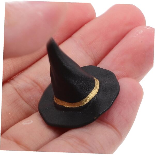 Los mit 20 schwarzen Mini-Hexenhüten 2,5 cm für Halloween- und DIY-Dekorationen