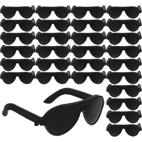 Set 60 Mini Occhiali da Sole per Bambole in Plastica Leggeri e Resistenti