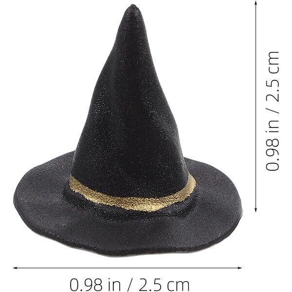 Mini Chapeaux de Sorcière Neri 2,5 cm - Set 20 Pezzi per Decorazioni Halloween e Hobby Creativi