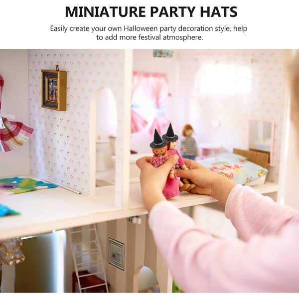 Mini Chapeaux de Sorcière Neri 2,5 cm - Set 20 Pezzi per Decorazioni Halloween e Hobby Creativi