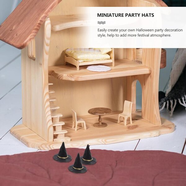 Mini Chapeaux de Sorcière Neri 2,5 cm - Set 20 Pezzi per Decorazioni Halloween e Hobby Creativi