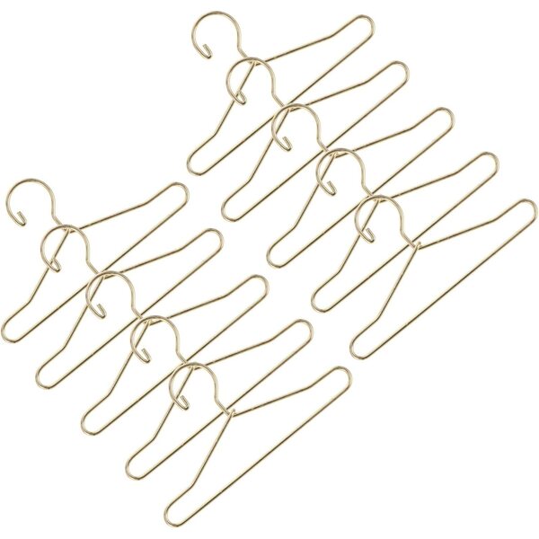 Lot 20 Mini Cintres in Metallo Dorato 6,5 cm per Vestiti di Bambole e Casa delle Bambole