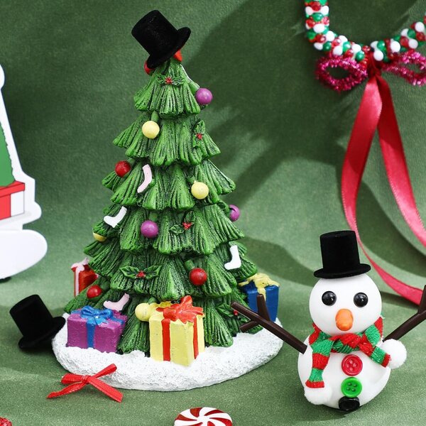 Set 15 Mini Cappelli a Cilindro Neri in Resina e Floccati per Decorazioni e Bambole