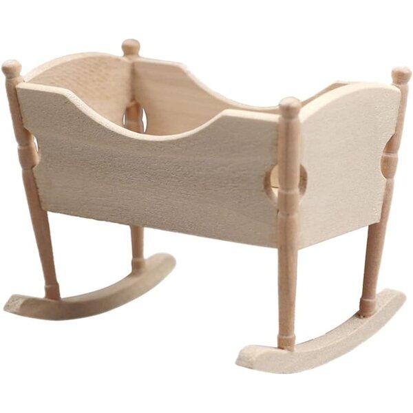 Alasum Culla per Bambole Mini in Legno Beige per Casa delle Bambole Decorativa