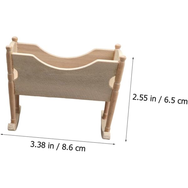 Alasum Culla per Bambole Mini in Legno Beige per Casa delle Bambole Decorativa