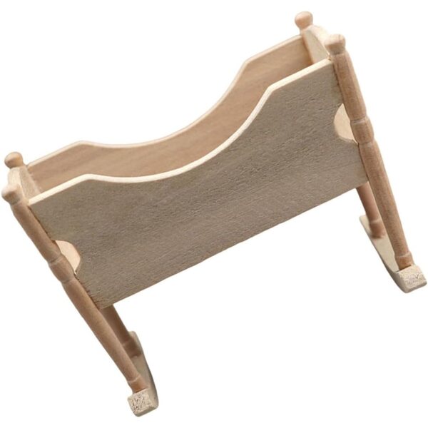 Alasum Culla per Bambole Mini in Legno Beige per Casa delle Bambole Decorativa