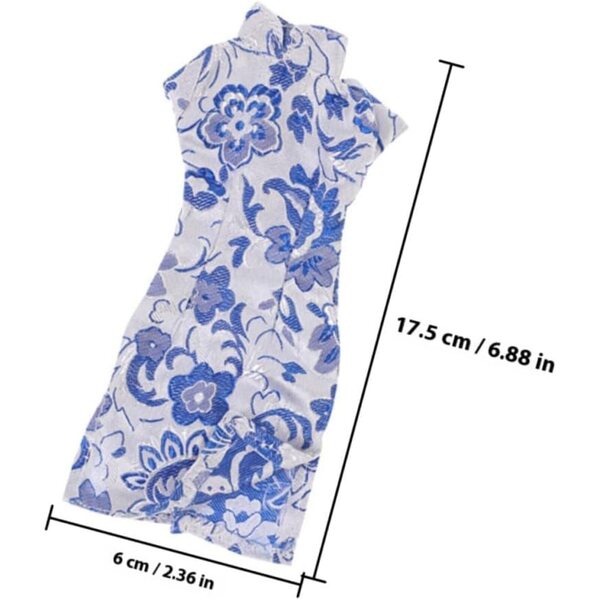 Set 3 Abiti Cheongsam per Bambole in Tessuto Riutilizzabile, Stile Cinese Tradizionale